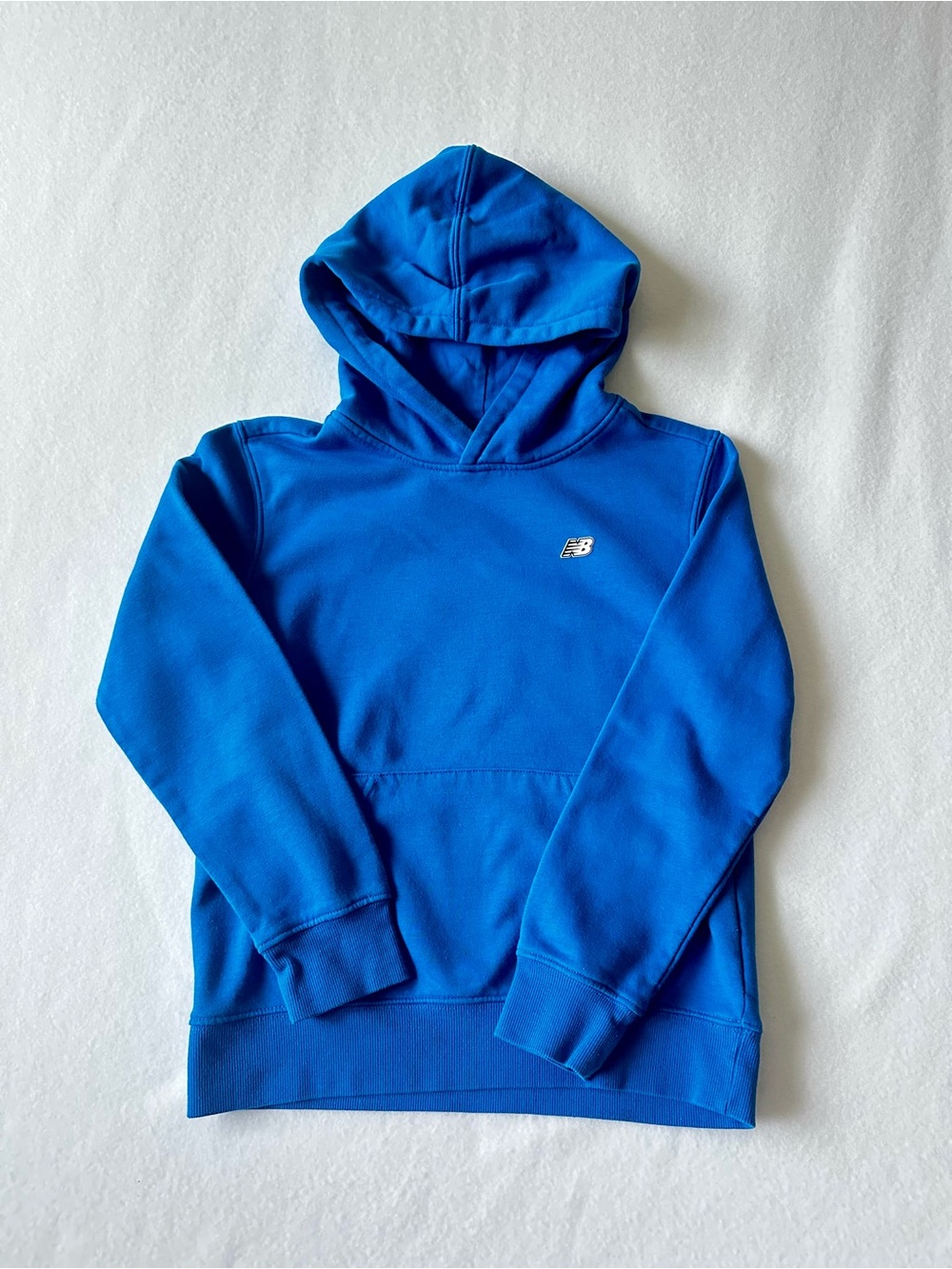 New Balance Boys French Terry Logo Hoodie Size Medium 10/12 Blue Pullover